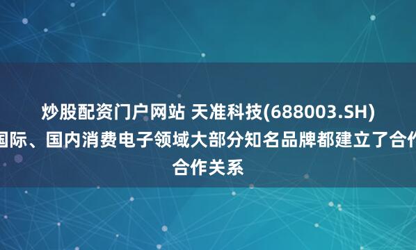 炒股配资门户网站 天准科技(688003.SH)：与国际、国内消费电子领域大部分知名品牌都建立了合作关系