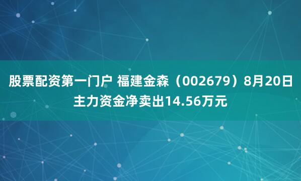股票配资第一门户 福建金森（002679）8月20日主力资金净卖出14.56万元